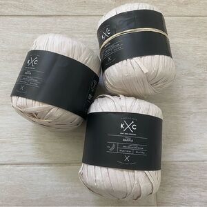Knit and Crochet Raffia Yarn - Cream lot of 3